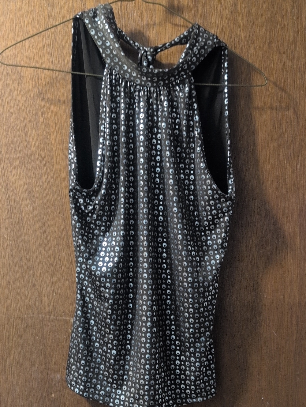 Sleeveless Halter Tank Top - Brown & Silver